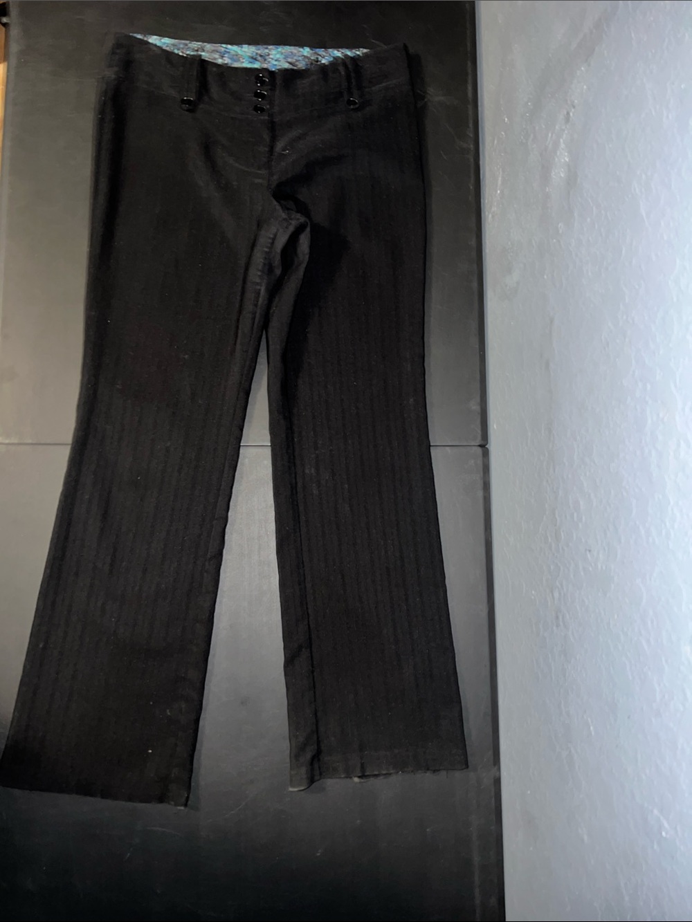 Deb Black Womens Pinstripe Trouser Pants